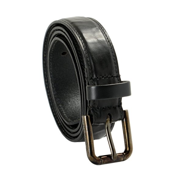 Dolce & Gabbana Unisex Black Textured Leather Metal Buckle Belt US 38 IT 95
